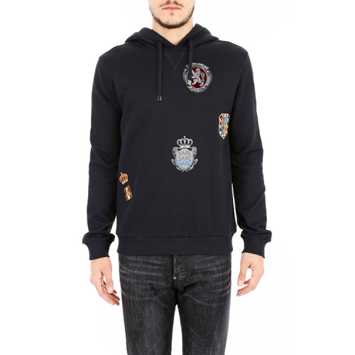 &gabbana/杜嘉班纳 男士男卫衣 100%棉 连帽 印花 蓝色 ct【正品 价格