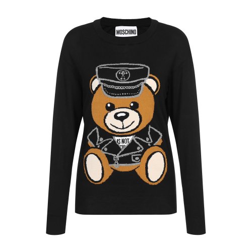 moschino/莫斯奇诺 黑色警察熊女士针织衫/毛衣 t0922 0400 1555