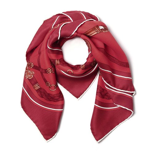 hermes/爱马仕 链条图案真丝女士方丝巾