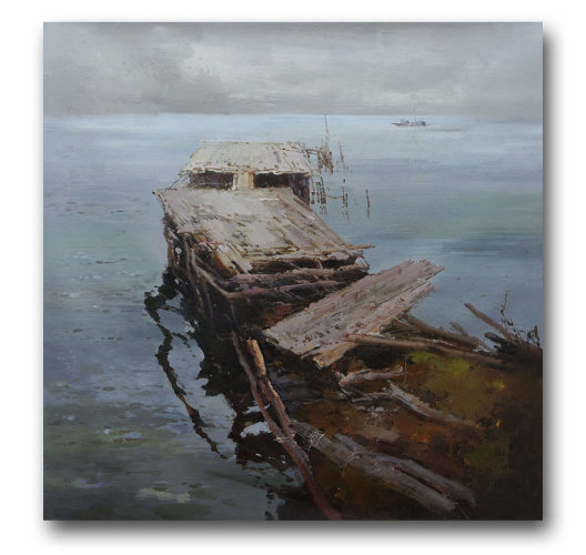 赵虎燮《码头》油画