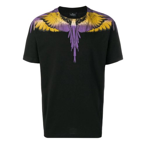 marcelo burlon/马克布龙 棉质黑色翅膀印花mb短袖t恤 cmaa018 r1900
