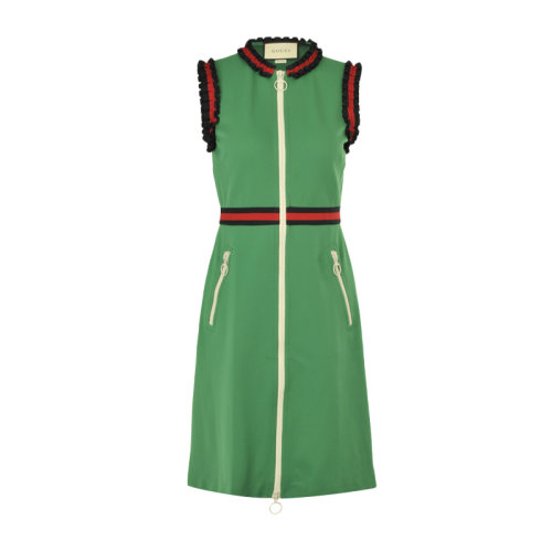gucci 古驰 新款女士绿色修身连衣裙 170511