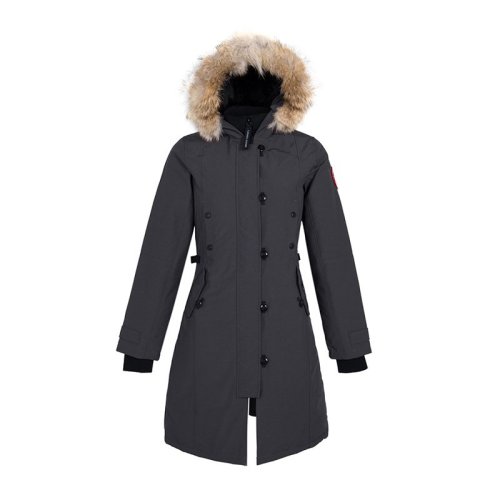 canada goose/加拿大鹅 女士狼毛领石墨色白鸭绒羽绒服