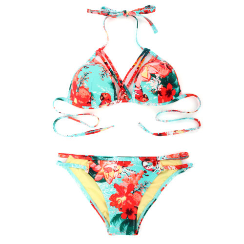 法国relleciga俪丝娅性感交叉聚拢上托比基尼泳衣