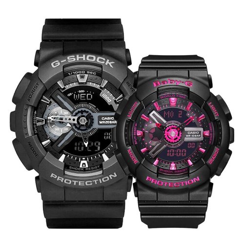 casio/卡西欧 g-shock系列手表大表盘双显黑金多功能防水防震潮流运动