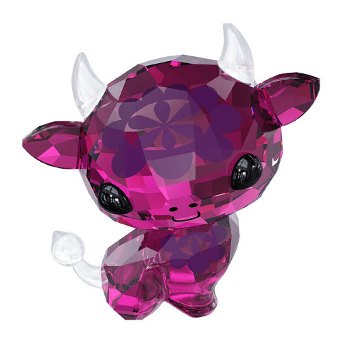swarovski/施华洛世奇十二生肖可爱水晶摆件 牛 紫红色5004622