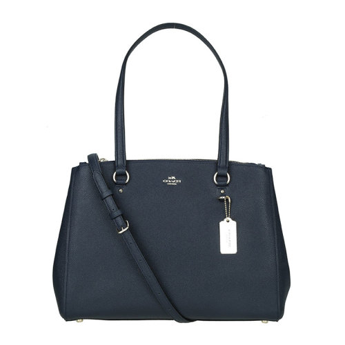 coach/蔻驰 女士carryall压纹牛皮手拎包 37148 海军蓝