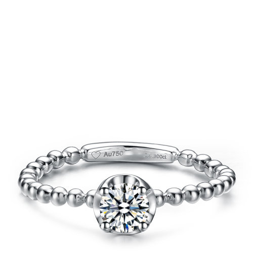 alice/爱丽丝 18k金钻石女戒 圆爱