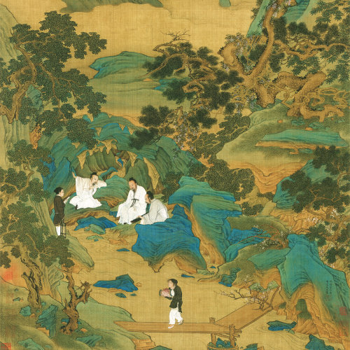 仇英《桃源仙境》高清晰名家版画 山水