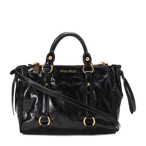 miumiu(缪缪) 黑色皮质两用包