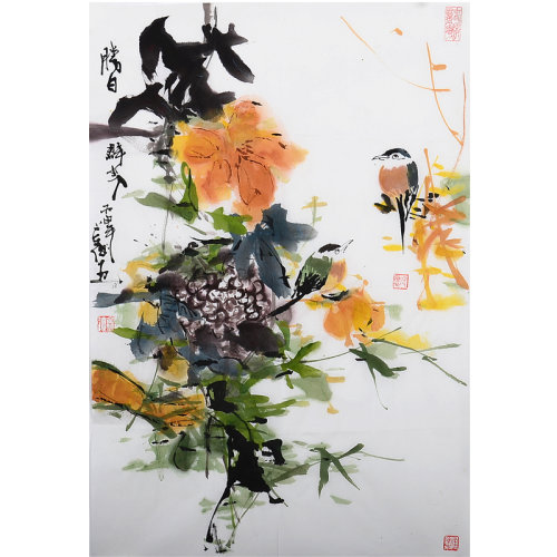 卢金德 《胜日群芳》新水墨 写意花鸟