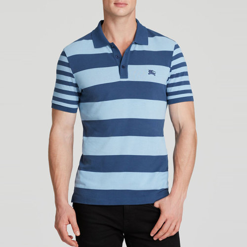 burberry(博柏利)英式阿瑟斯顿修身条纹polo恤 蓝色1158833 xl 蓝色