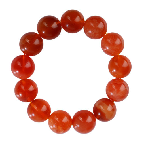 y/鼎艺 天然血蜜蜡手串 石榴红单圈自然流纹 whhp0527-28