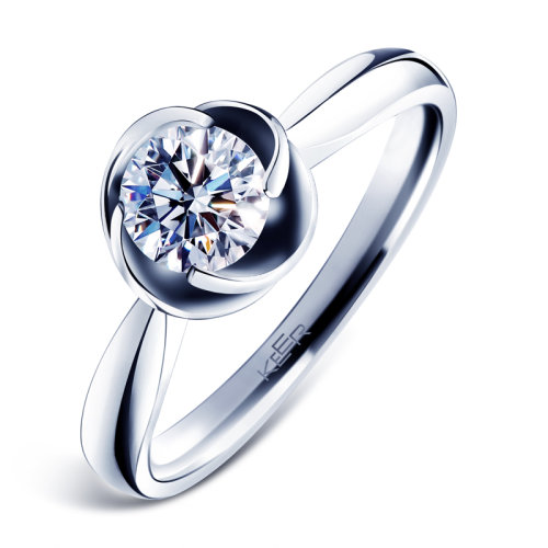 keer/千叶珠宝 绽放系列含笑 18k金钻石戒指钻戒
