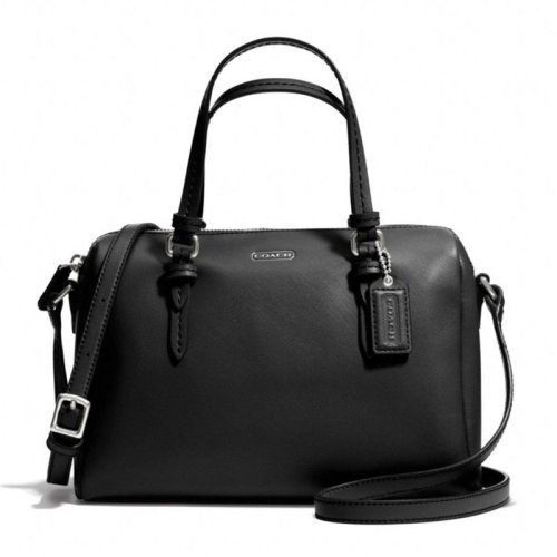 coach/蔻驰 女士peyton纯色真皮手提包托特包 f50430 黑色