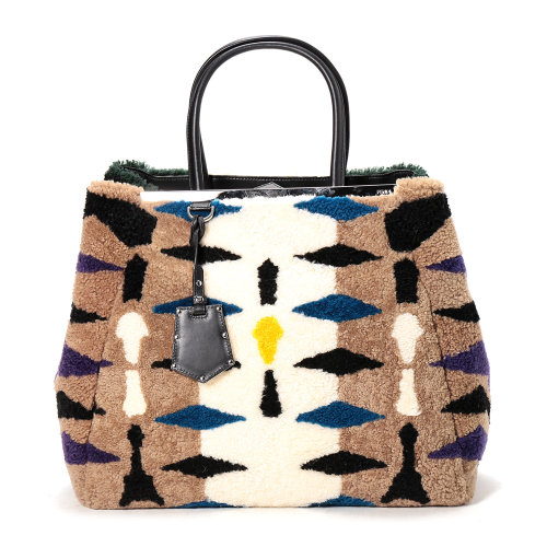 fendi(芬迪) 拼色花纹女士手提包