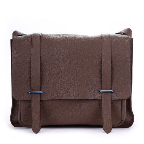 hermes/爱马仕 大象灰真皮男士单肩包斜挎包 h055080ck4h