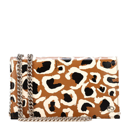 gucci(古驰) 卡其色底豹纹斜挎包