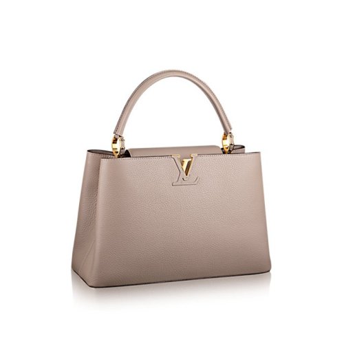 louis vuitton/路易威登capucines 中号手提包袋 灰褐色