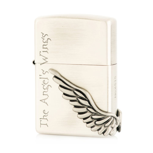 zippo打火机三面加工天使之翼-镀铬36890 限量9999