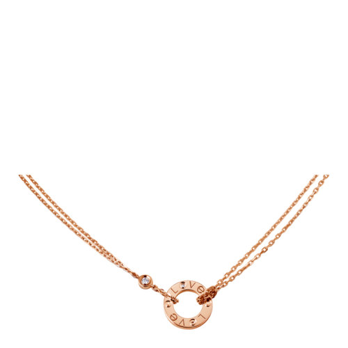 cartier/卡地亚 18k玫瑰金镶钻 leve项链 b7224509