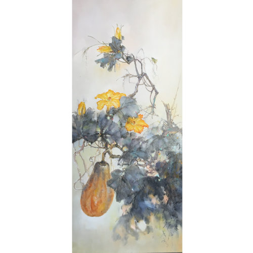 陈传立《南瓜藤》布面油画