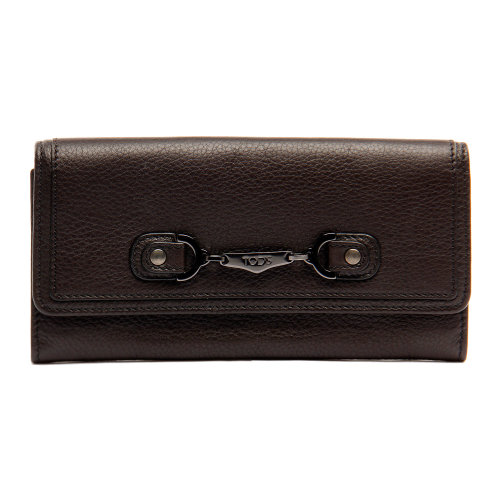 【tods托德斯 钱包】tods(托德斯)棕色皮质翻盖长款钱夹【正品 价格