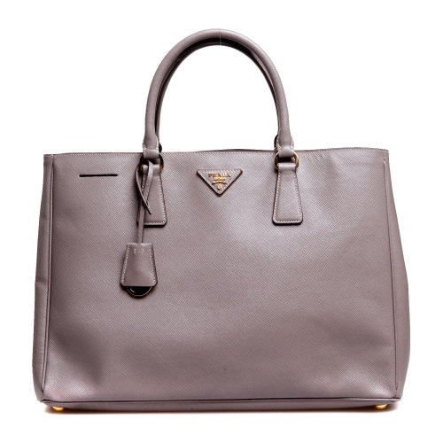 prada(普拉达)大象灰皮质手提包