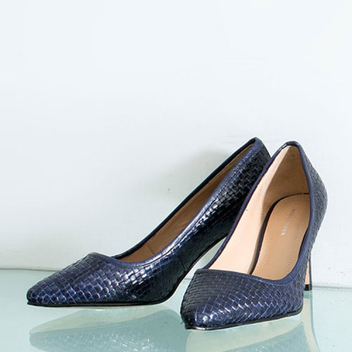 nanouniverse 女士牛皮网状编织尖头高跟鞋9999155172440