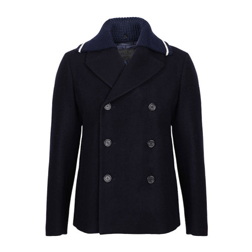 prada/普拉达 深蓝色羊毛大衣 男士外套