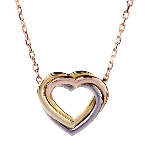 cartier(卡地亚) 三色金心形项链