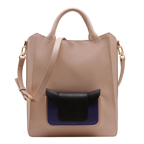 lapalette/小马包 马鞍款米色人造革女士斜挎单肩手提包 bc5xc2