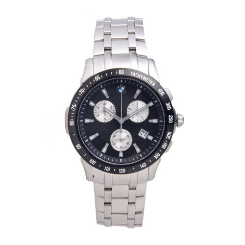 宝马bmw 运动计时手表 金属表链 不锈钢 黑色