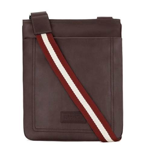 bally/巴利 男士牛皮条纹邮差包斜挎包
