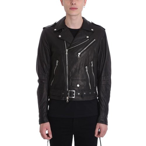 amiri/amiri 18年秋冬 男士 机车 拉链 黑色 男士皮衣 mobiklwl black