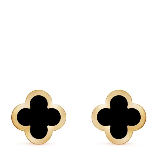 van cleef & arpels/梵克雅宝purealhambra系列金色幸运四叶草耳钉