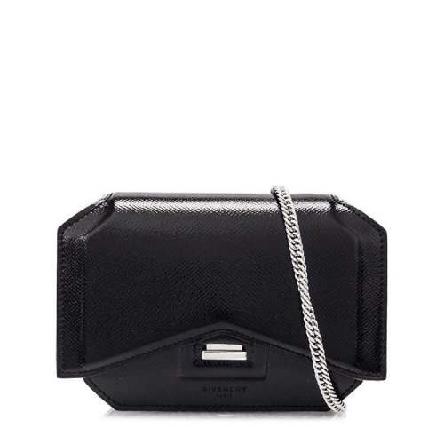 【瑕疵折扣】 givenchy/ 纪梵希 女士迷你bow cut黑色牛皮斜挎包 可单