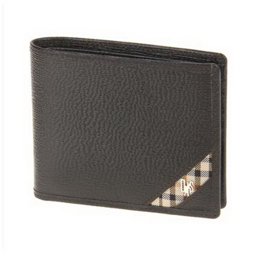 daks/达克斯 男士棕色斜条纹短款牛皮钱包 2028725697