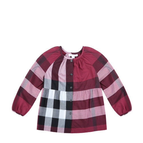 【burberry博柏利 儿童衬衫】burberry/博柏利 经典格纹纯棉长袖 女童