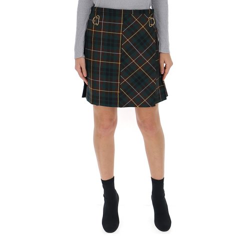 博柏利/burberry 19年春夏 高腰 女士 格纹 百褶裙 黑色 女士半身裙