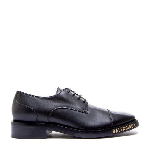 balenciaga/巴黎世家 男士黑色小牛皮商务正装鞋休闲鞋皮鞋男鞋