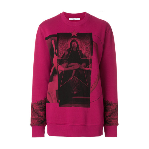 givenchy/纪梵希 【18秋冬】 三拼圣母红色卫衣 700e 3038 650