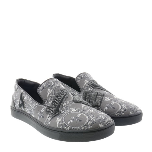 dolce&gabbana/杜嘉班纳 男士 logo补丁装饰 花朵印花 织物 休闲鞋 br