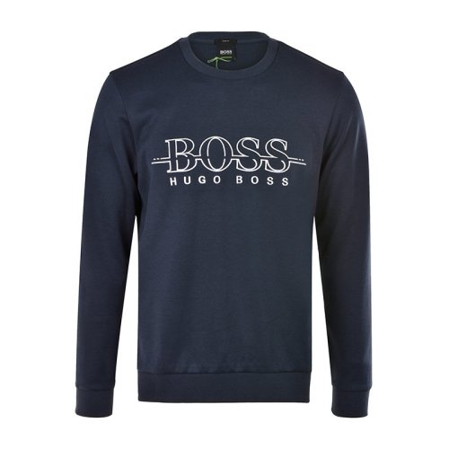 hugo boss/ 雨果博斯 男装 服饰 深色系棉质boss徽标休闲长袖t恤 男