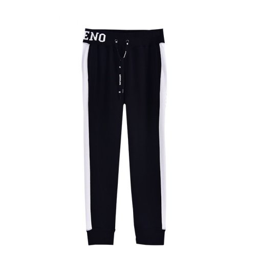 burandoeno/burandoeno 2018秋冬 新款女士休闲裤 时尚拼接卫裤修身束