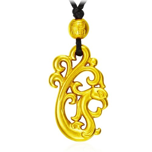 chow tai fook/周大福 传承系列 麟凤芝兰 金凤 足金黄金吊坠【预售款