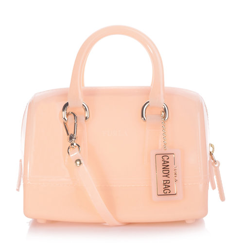 furla/芙拉女士迷你candy bag多色pvc果冻手提包 单肩包bee8 裸粉色
