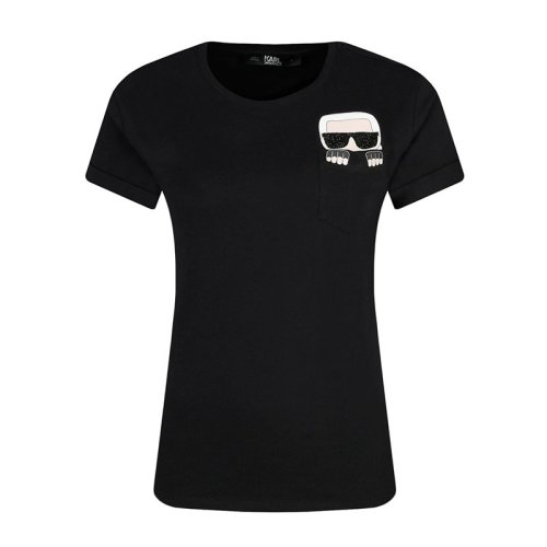 karllagerfeld/卡尔·拉格斐 棉质老佛爷珠钉女士短袖t恤19kw1727/76