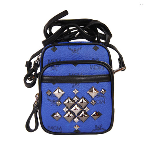 mcm/mcm 女士牛皮蓝色单肩斜挎包 mmm4ave54 lm-077 20170330