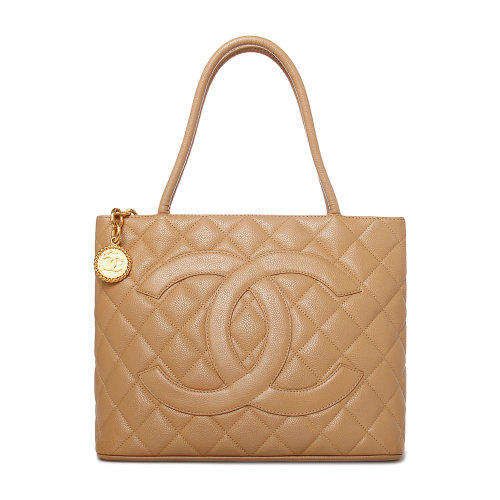 chanel(香奈儿) 裸色皮质手提包